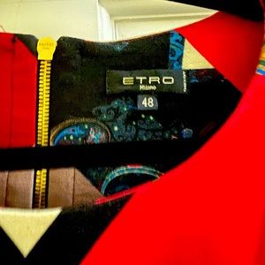 Beautiful knit multi color Etro dress. Back zipper detail.